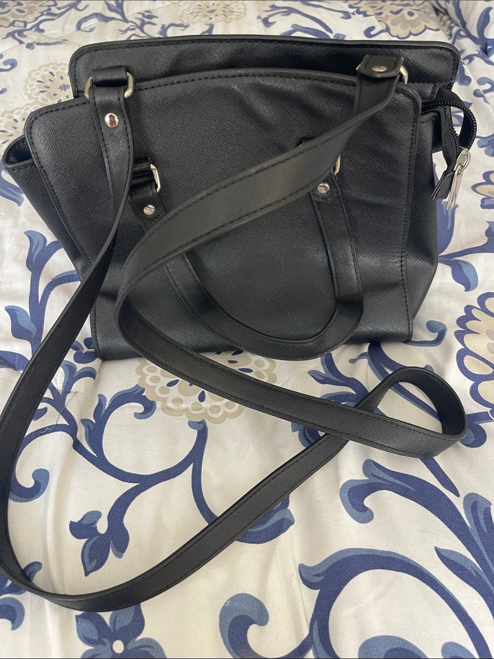 Princess & Fox Navy Blue handbag with shoulder strap